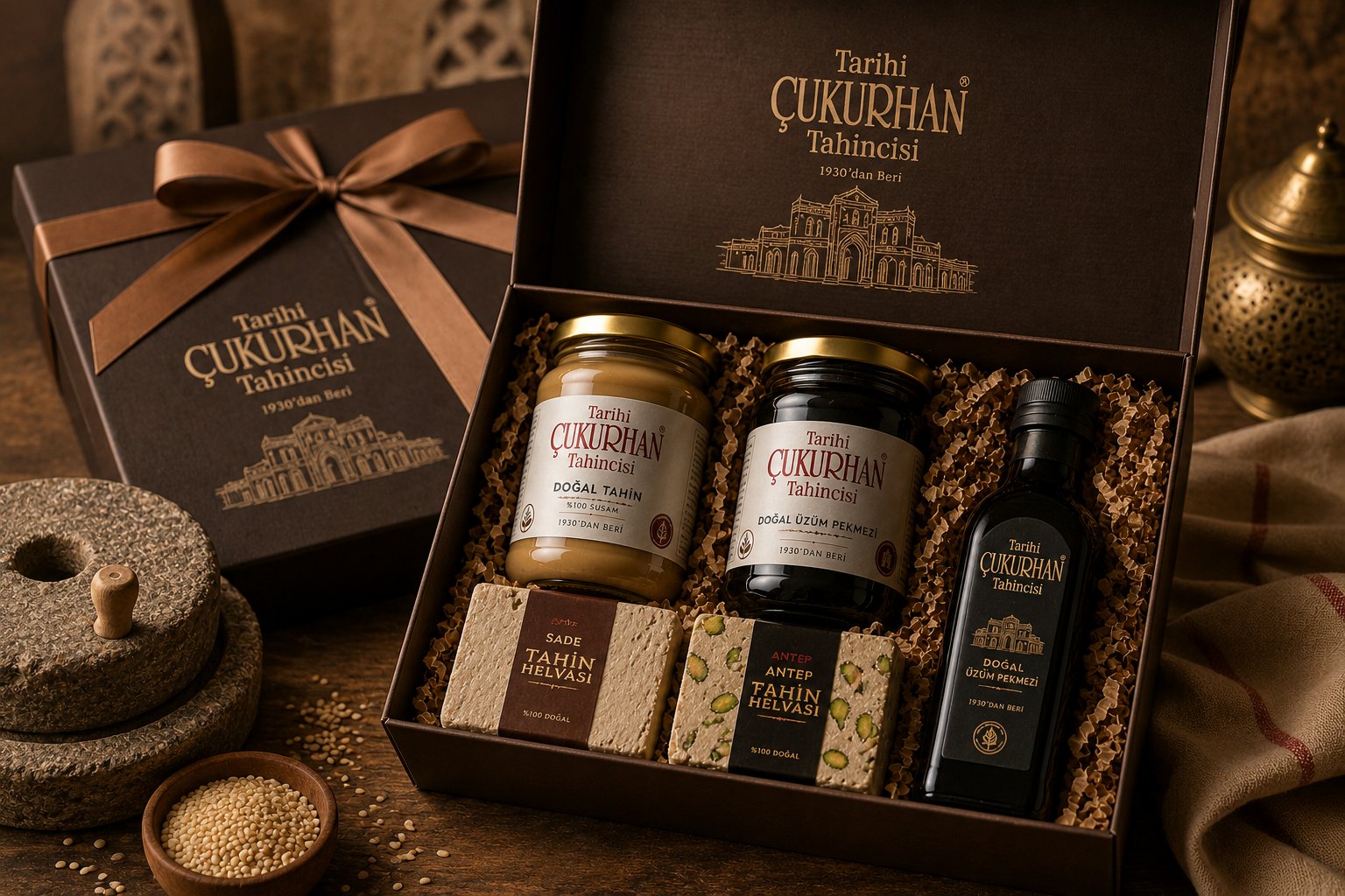 Çukurhan hediye seti — tahin, helva ve hediyelik paket