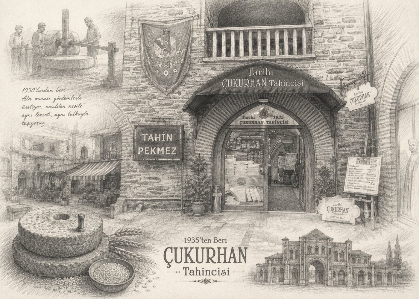 Tarihi Çukurhan Tahincisi ailesinin tarihi dükkânından bir kare